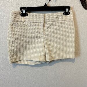 Ann Taylor LOFT Cream Textured Women's Bermudas